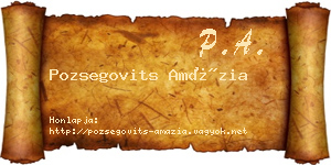 Pozsegovits Amázia névjegykártya